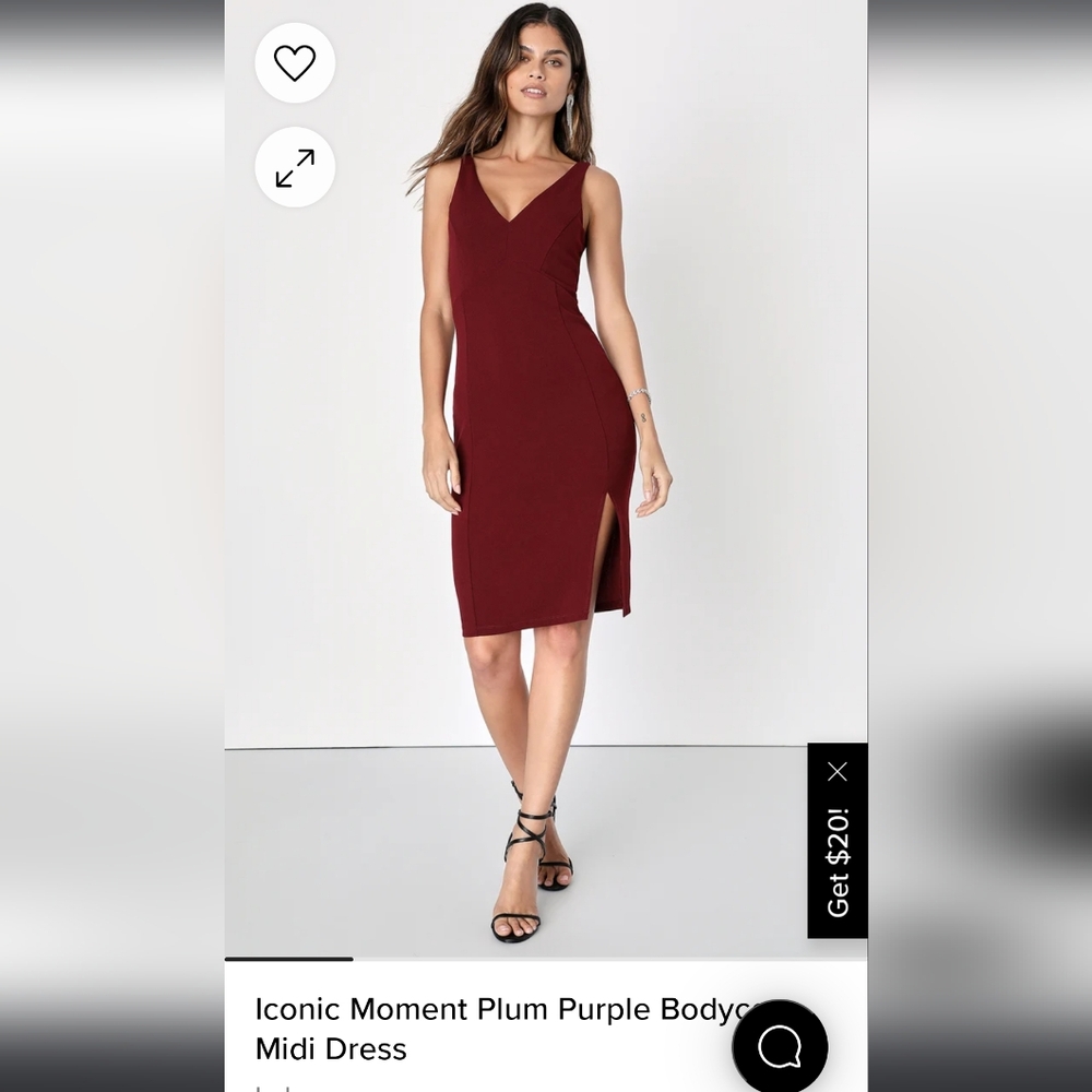 Lulus bodycon marroon dress size M. NWWT